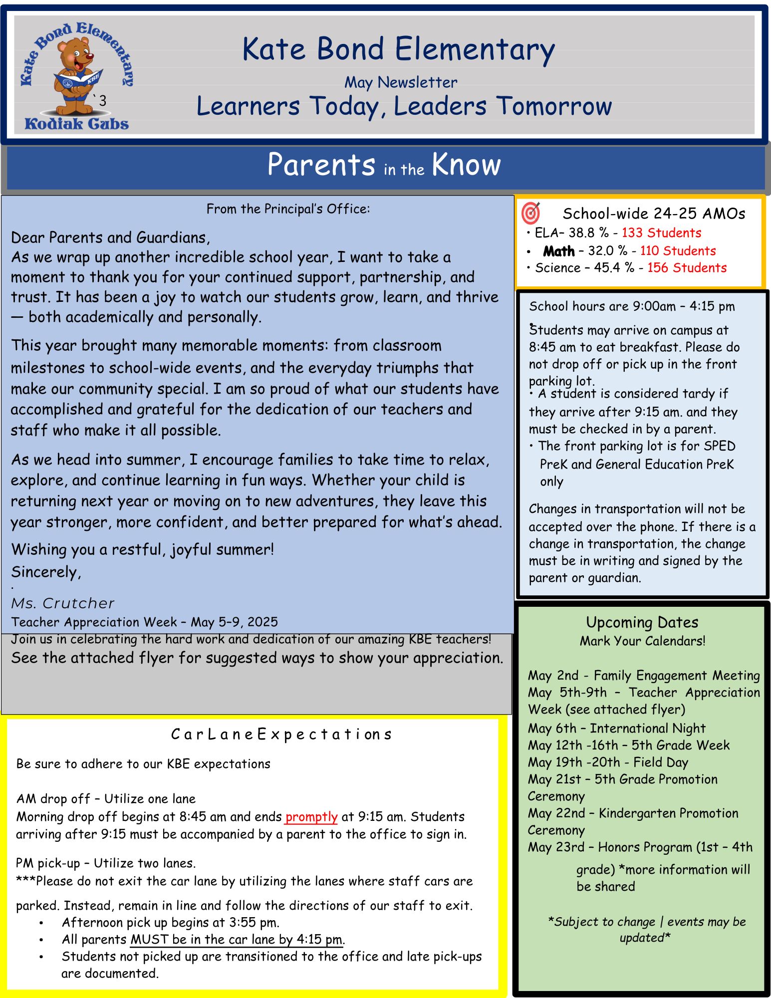 May Parent Note